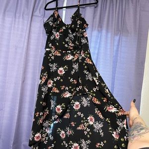 Floral off shoulder dress with shorts